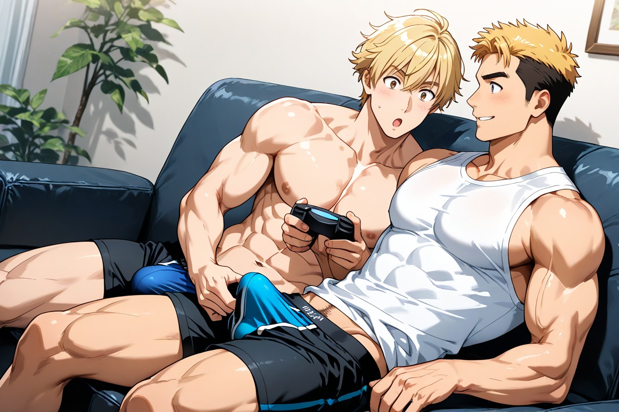 Corto, Exposed Stomach, Musculosa Porno gay IA