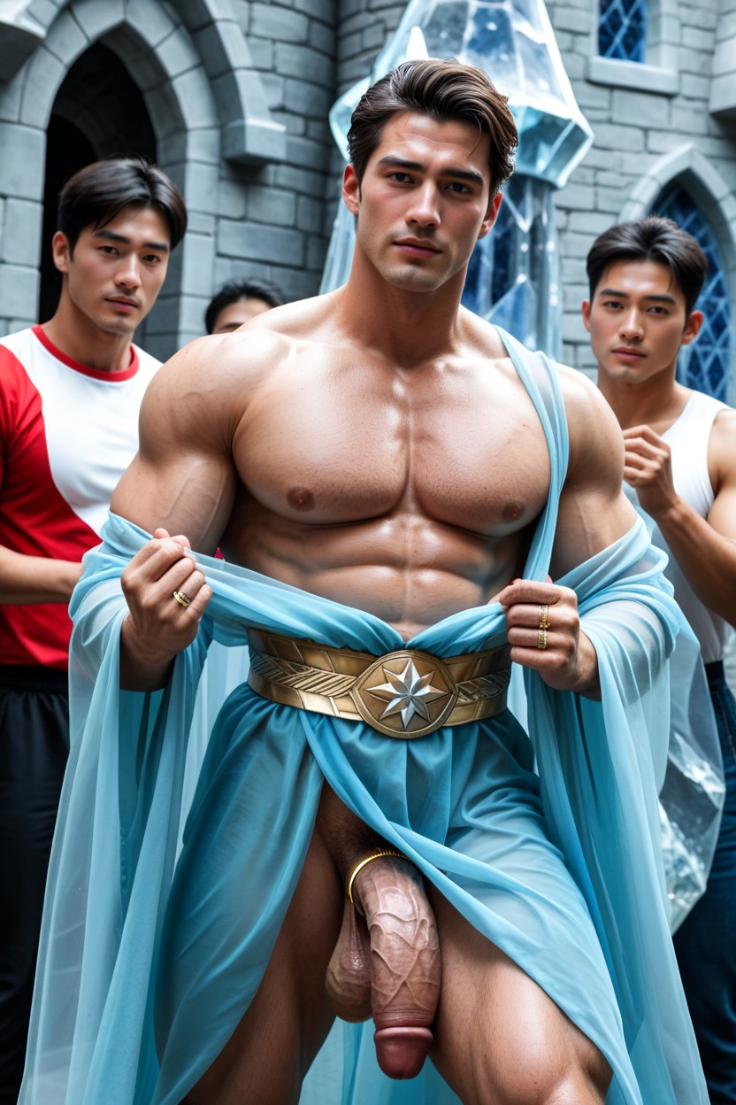 Sexy V-line Abs, Hyper Oversized Huge Massive Swollen Veiny Balls Hanging, Erotic AI同性戀黃片