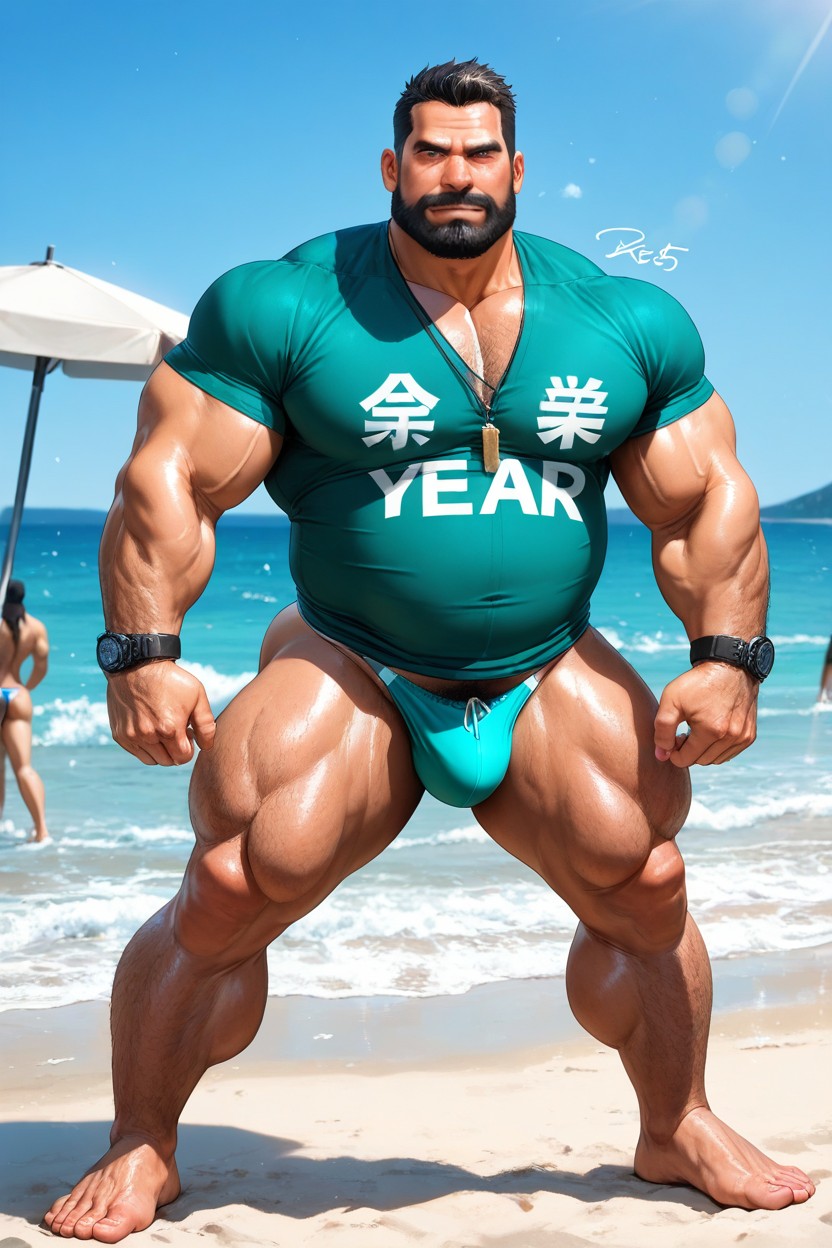 Beard, Man, Solo AI Gay Porn
