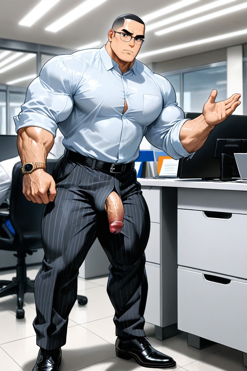 Fair Skin, Office Worker, Huge Muscular Porno gay IA