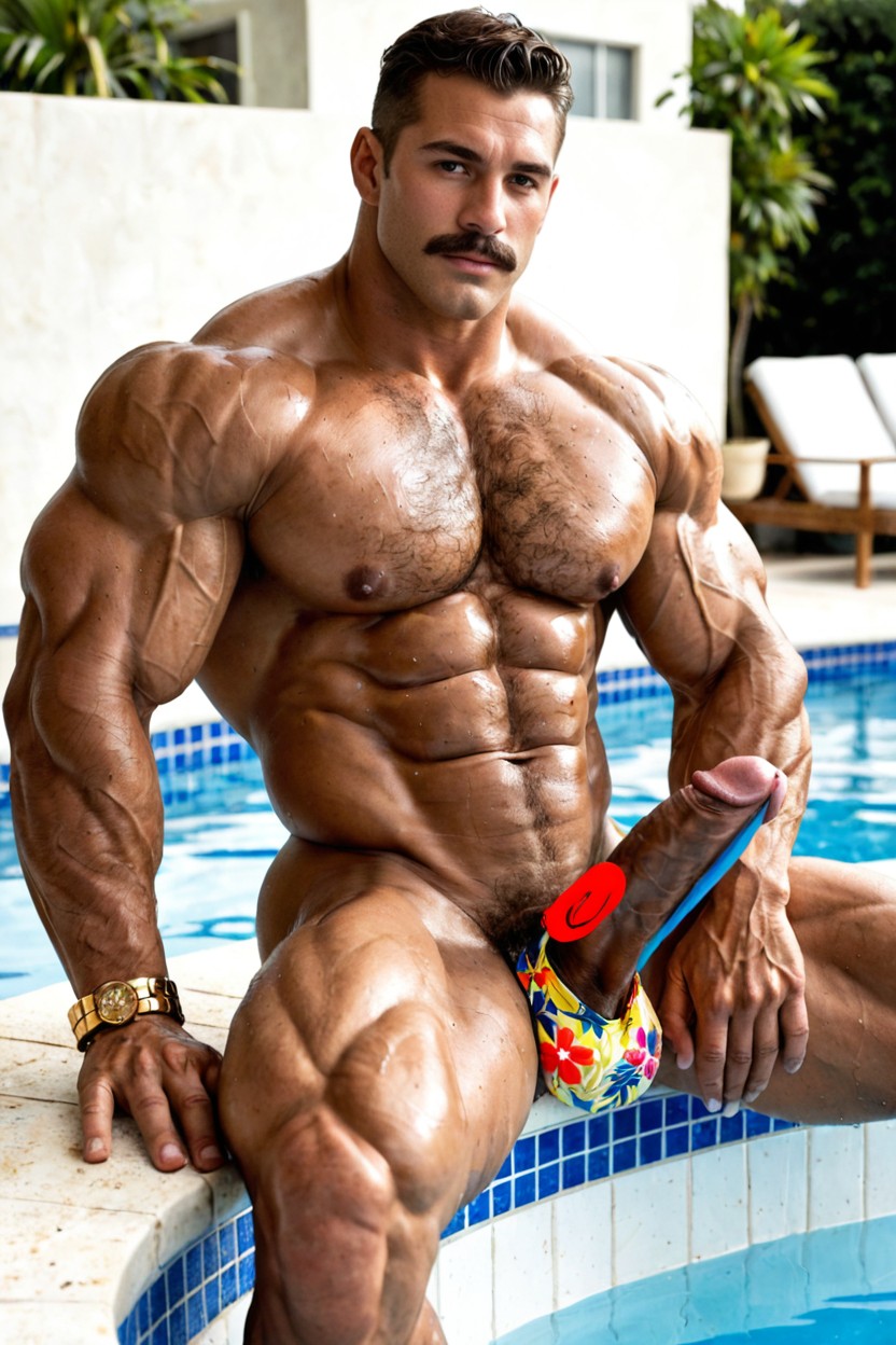超大肌肉, Yellow Speedos, 正面視圖 AI同性戀黃片