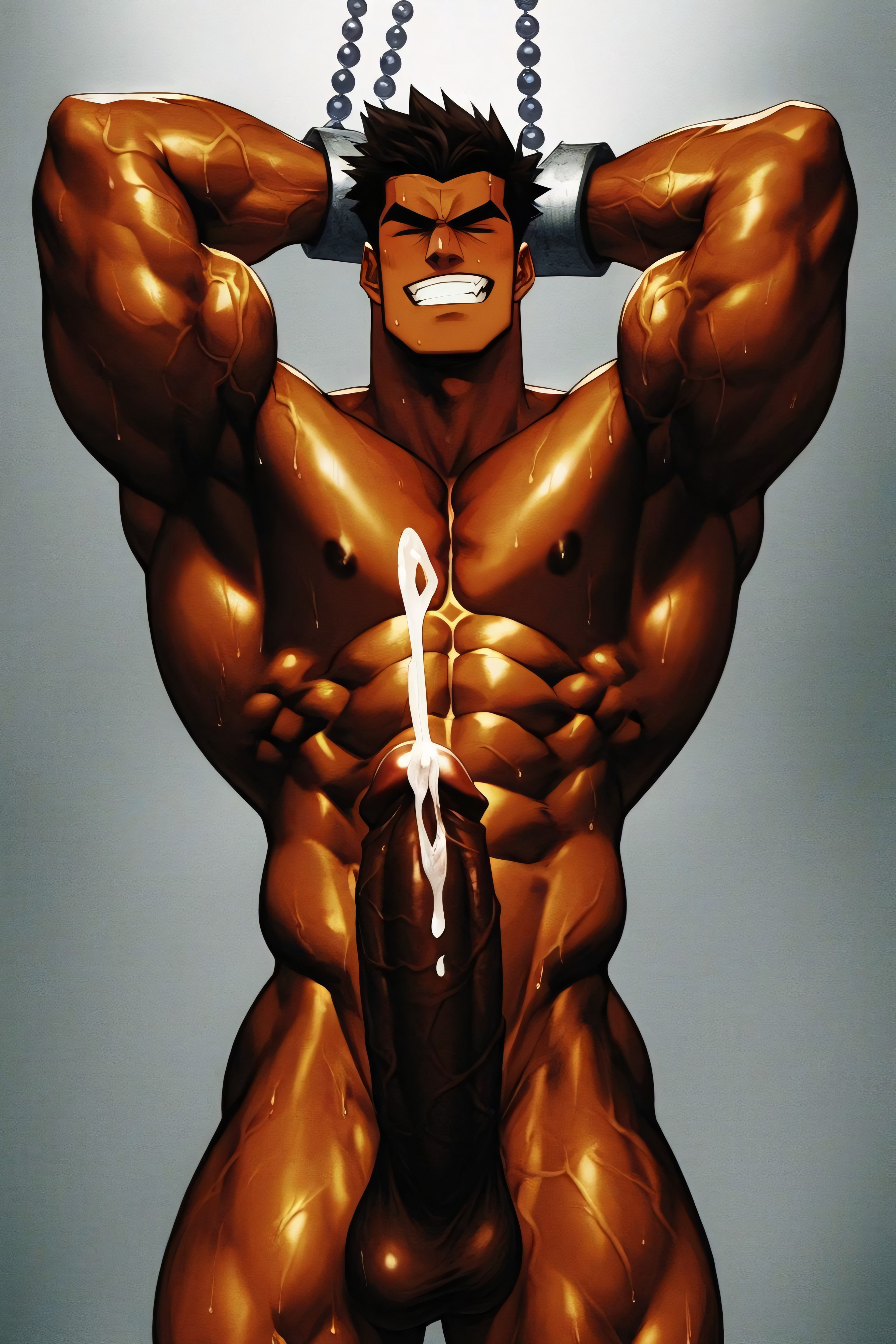 Muscular, Shaved Head, Veins Stood Out On The Surface AI Gay Porn