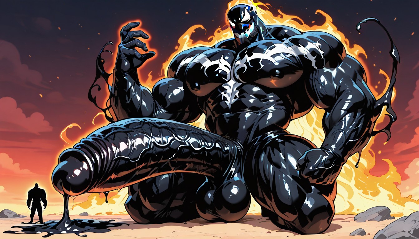Oversize Muscle, Tall Muscular Physique, Venom AI Gay Porn