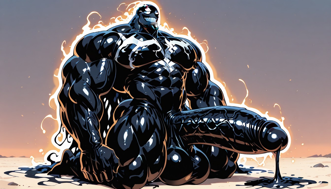 Erect Up, Tall Muscular Physique, Black Nipples AI Gay Porn