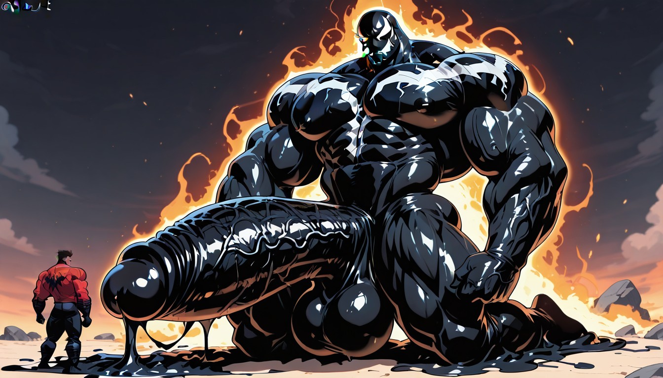 Gigantic Muscles, Black Goo On Skin, Detailed Face Porno gay IA