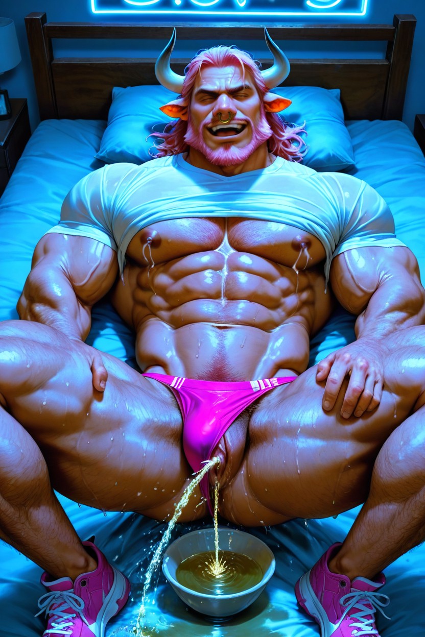 Cattle Furry, Peeing Into Bed, Beard AI Gay Porn