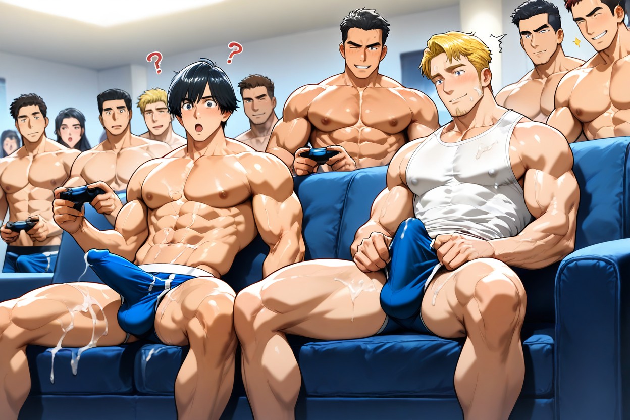 18+, Men With Gorgeous Model Faces, Muscle Man ゲイAIポルノ