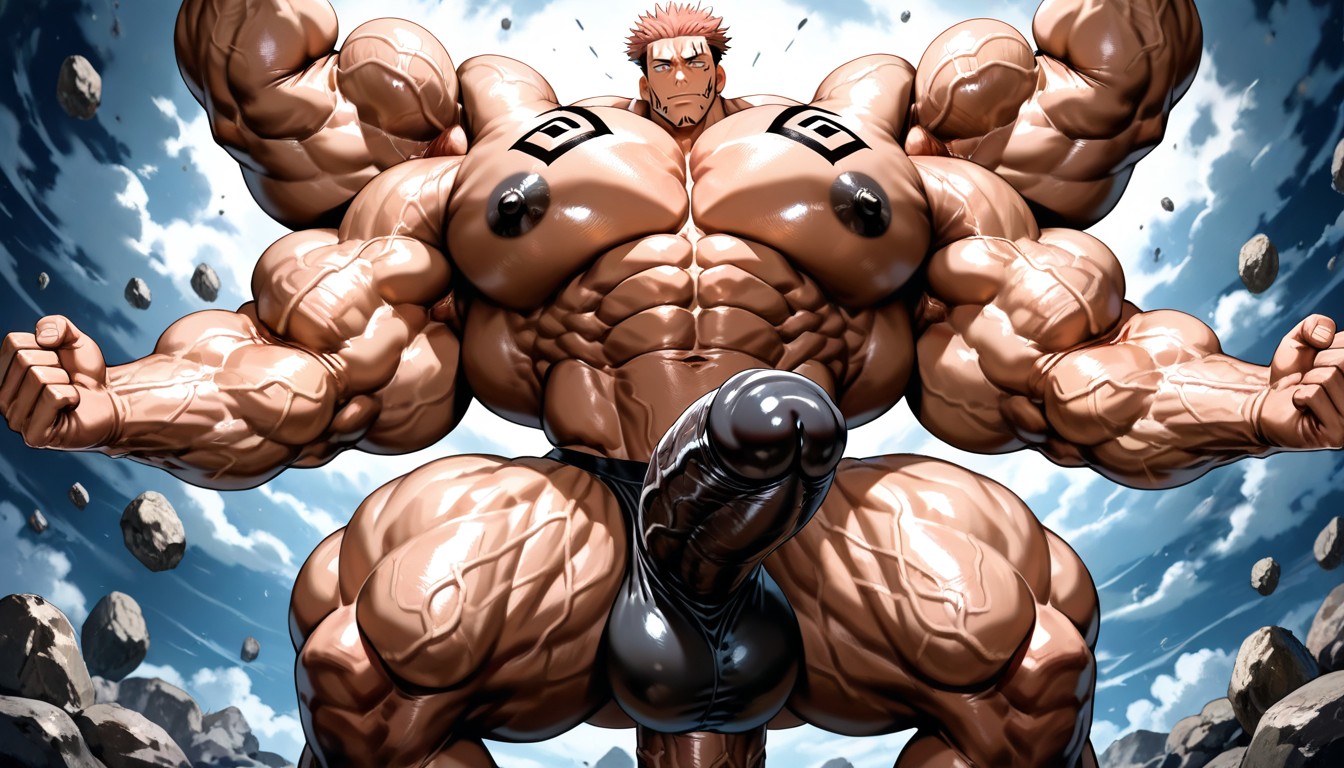 Hyper Exaggerated Gigantic Muscle Physique, Erect Up Penis, Exquisite Tonal Range Porno gay IA