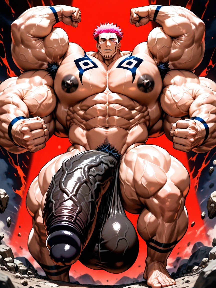 Powerful Thick Thighs, Extremadamente Pesado En La Parte Inferior, Cock Bigger Than Leg Porno gay IA