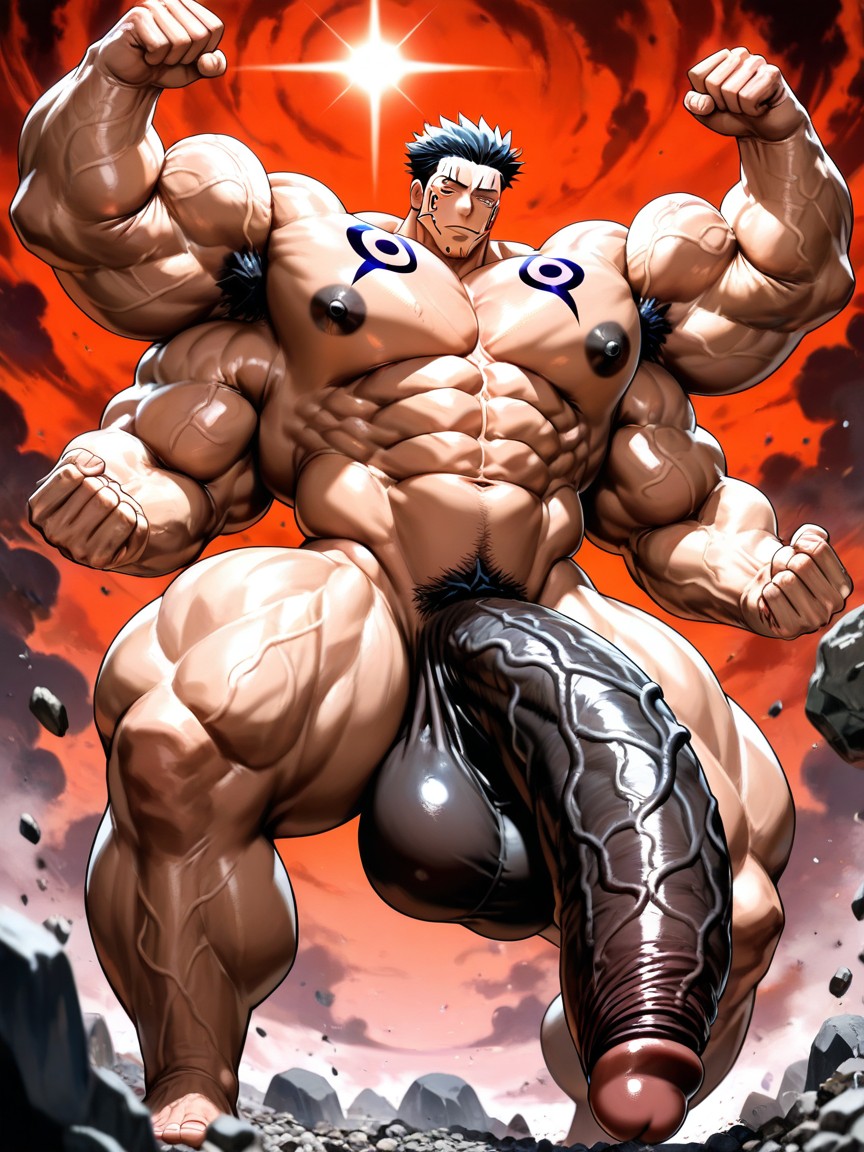 Extremely Large Ass, Boulder Shoulders, Colossal Muscularity AI Gay Porn