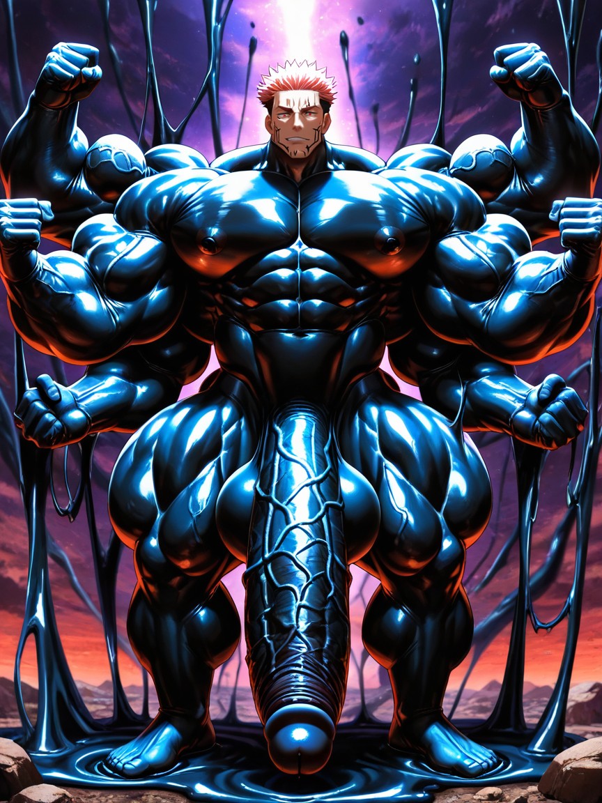 Cock Bigger Than Leg, Ryoumen Sukuna From Jujutsu Kaisen Anime Serise, Masculine Porno gay IA