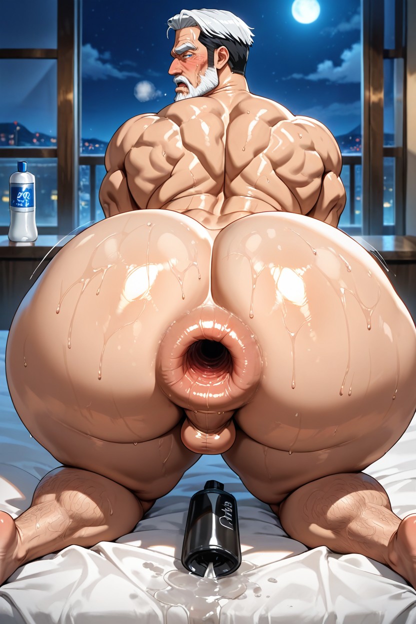 Gigantic Swollen Anus, 30+, Solo AI Gay Porn