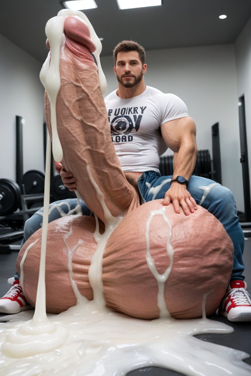 Penis Growth, Cum On Floor, Hyper Cum On Biceps Porno gay IA