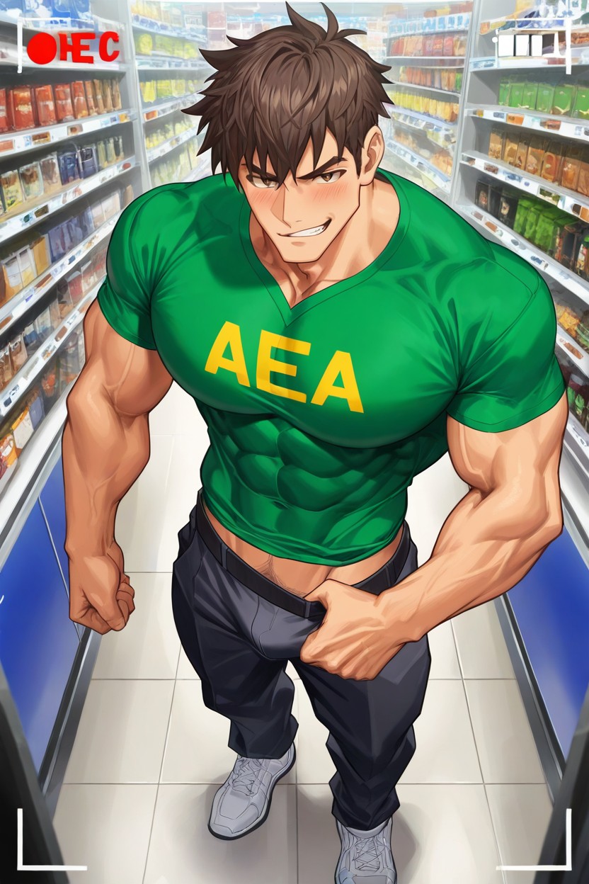 Low Resolution, Strong V Line, Corpo Todo Pornografia gay com IA