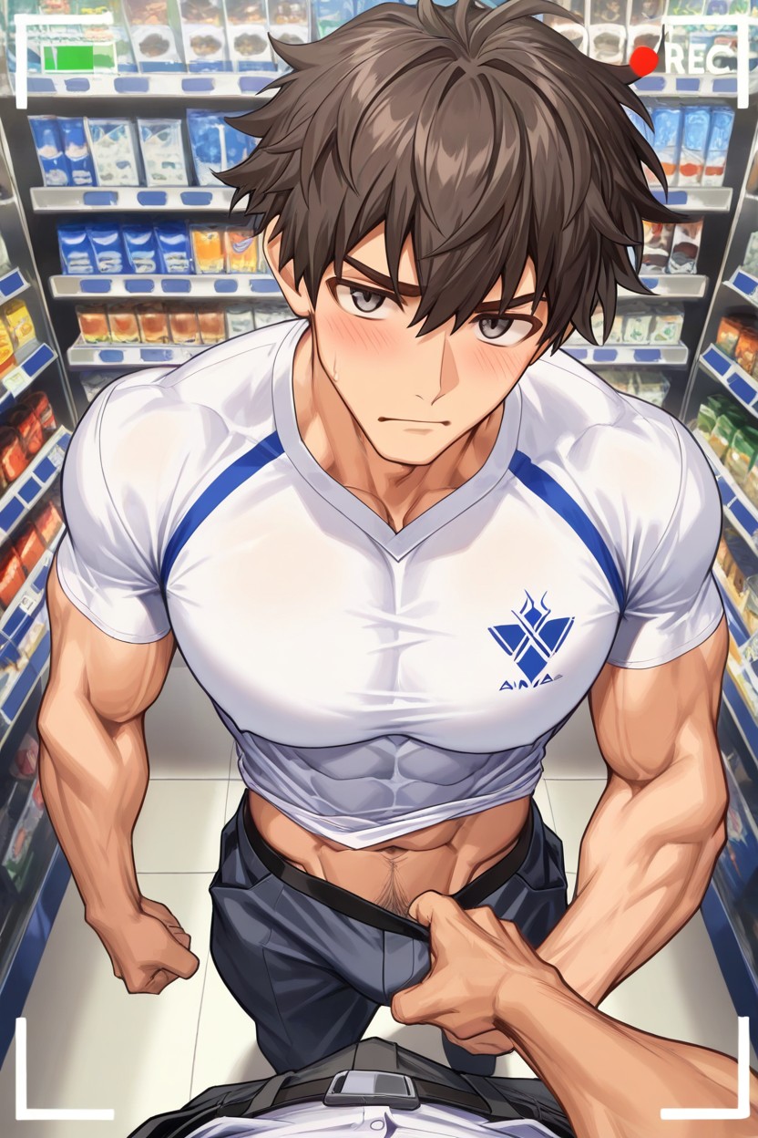 Hand-sized Waist, Pubic Area Visible, Jock AI Gay Porn