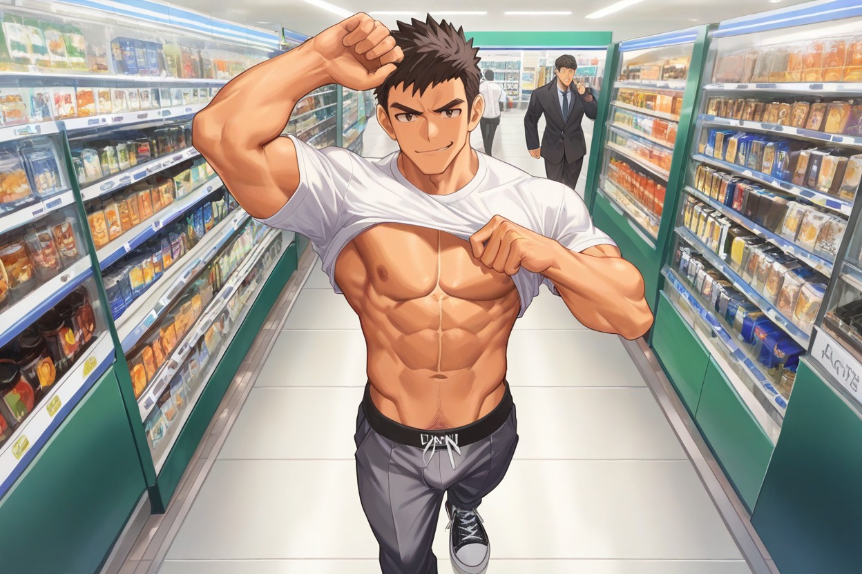 One Person Only, フルボディ, Wearing Grey Joggers ゲイAIポルノ