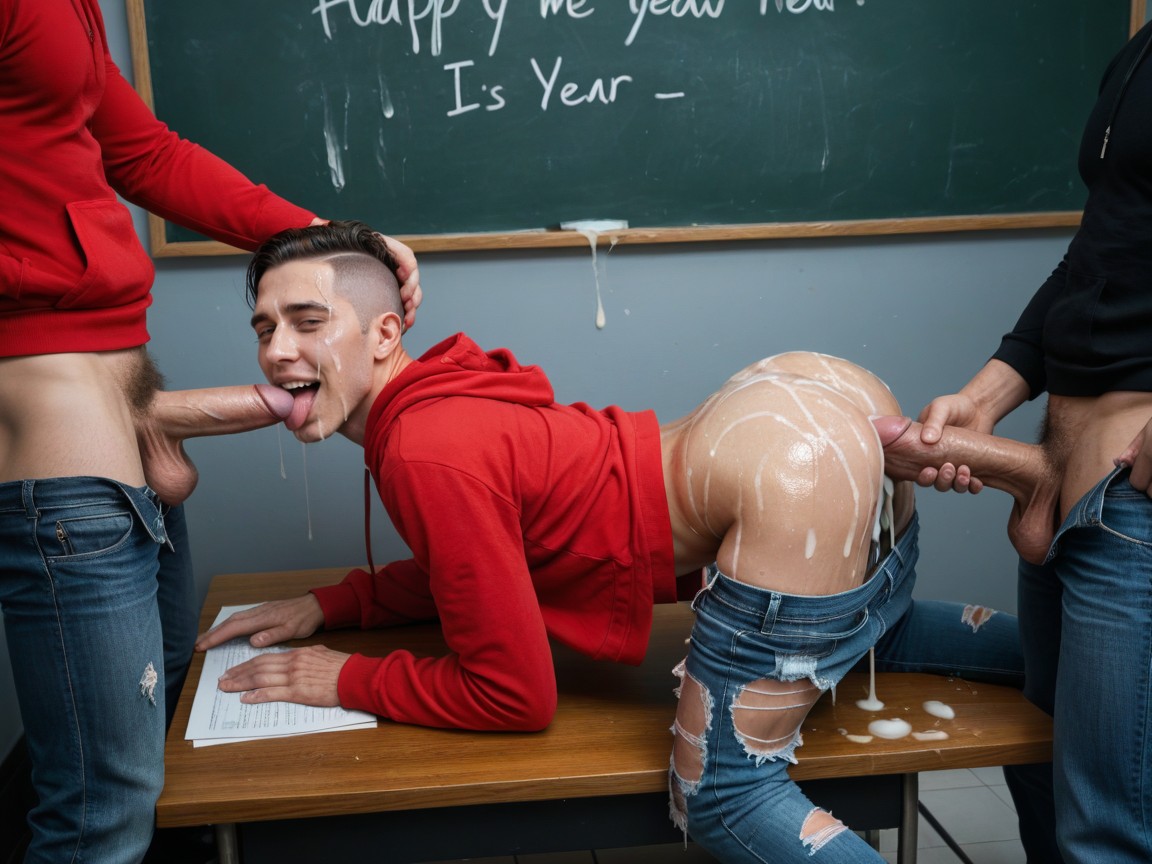 All Male Scene, Salón De Clases, Reír Porno gay IA