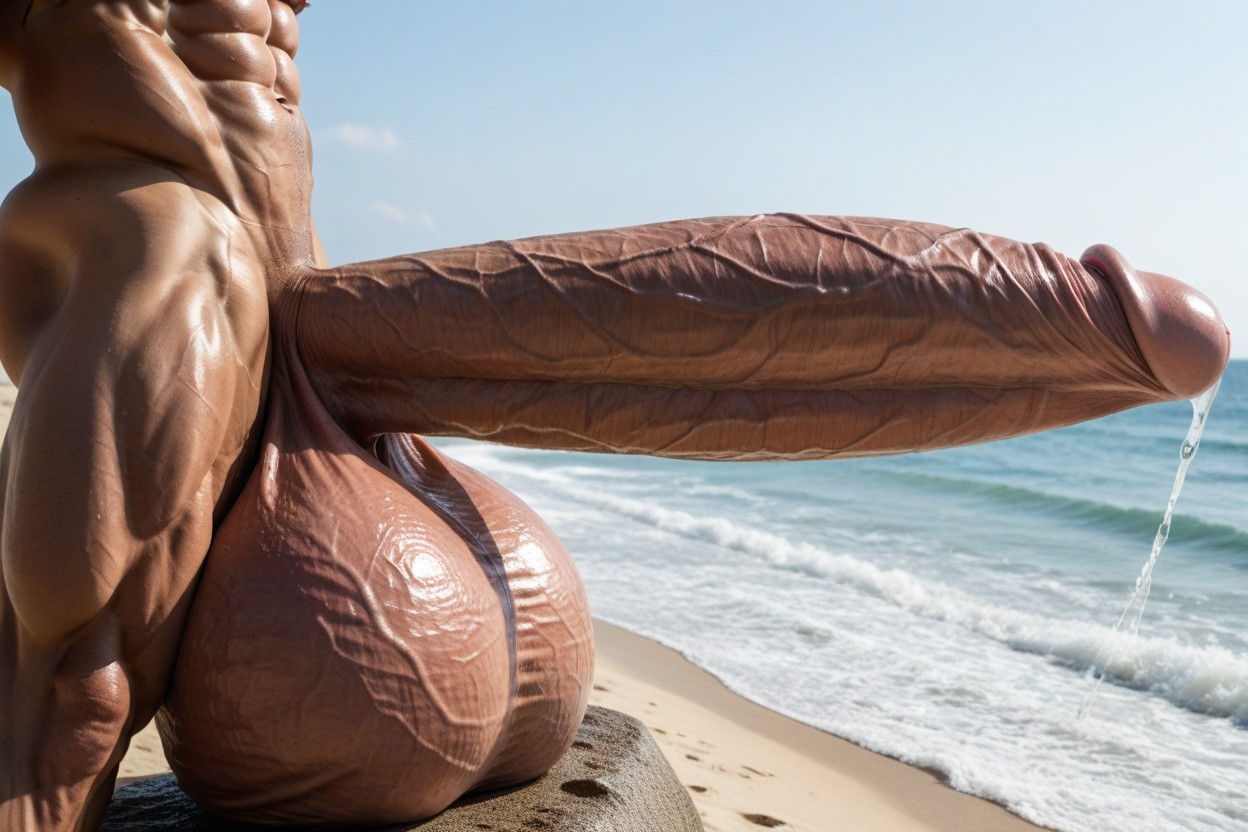 Oversized Hyper Gigantic Balls, With Cock Growth, 18+ AI Gay Porn