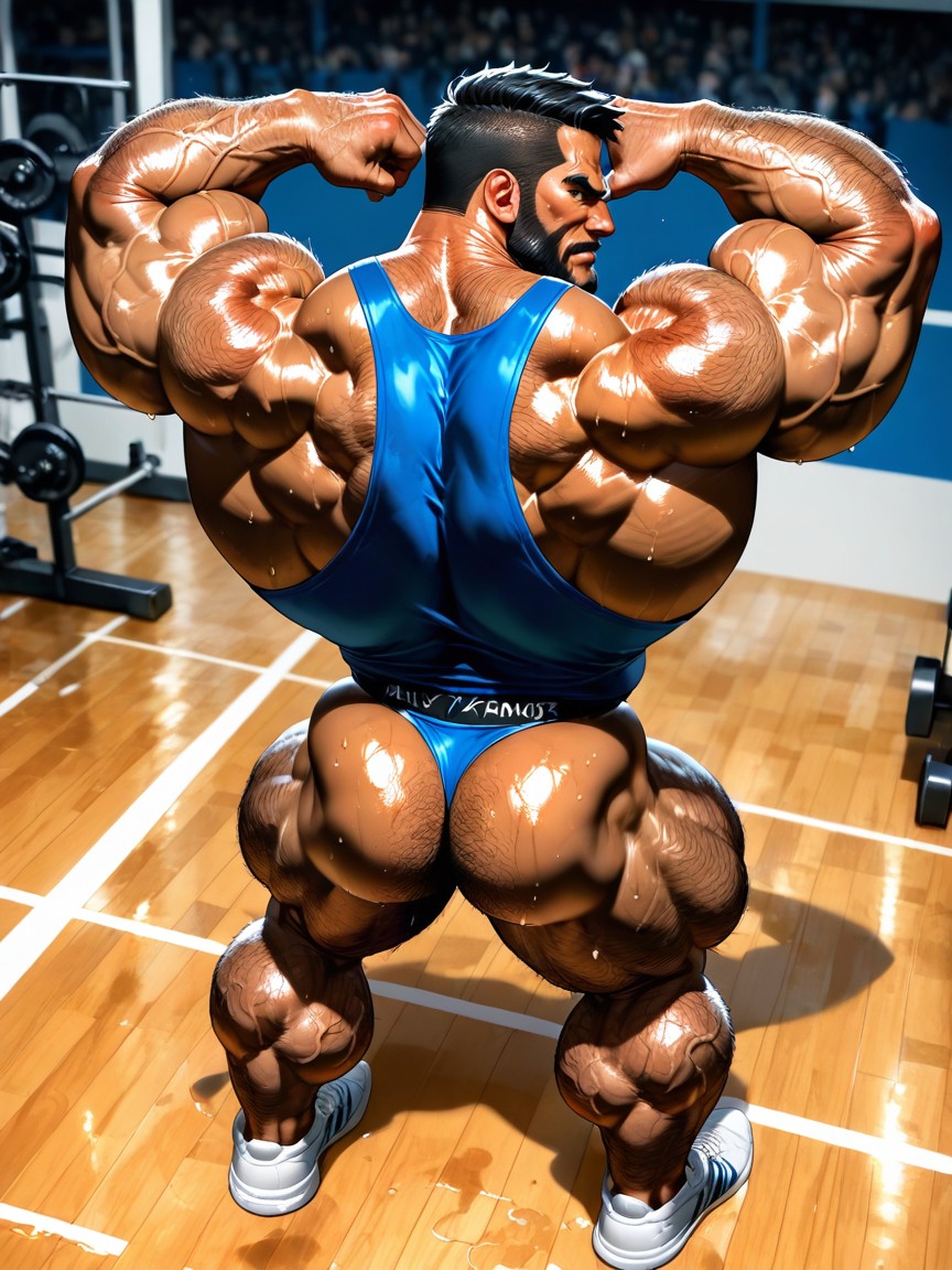 Training At Gym, Sweaty, Massive Legs AI Gay Porn