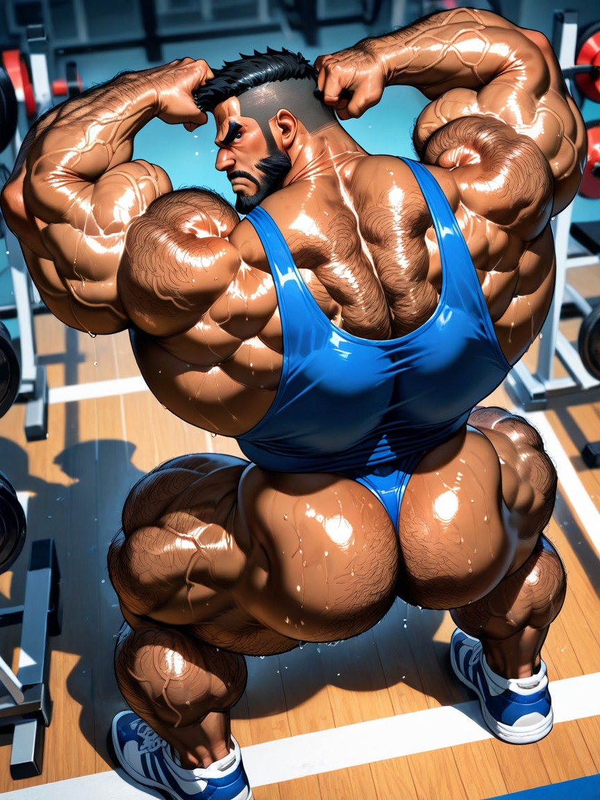 Piel Grasa, Wide Muscle Back, Hairy Body Porno gay IA