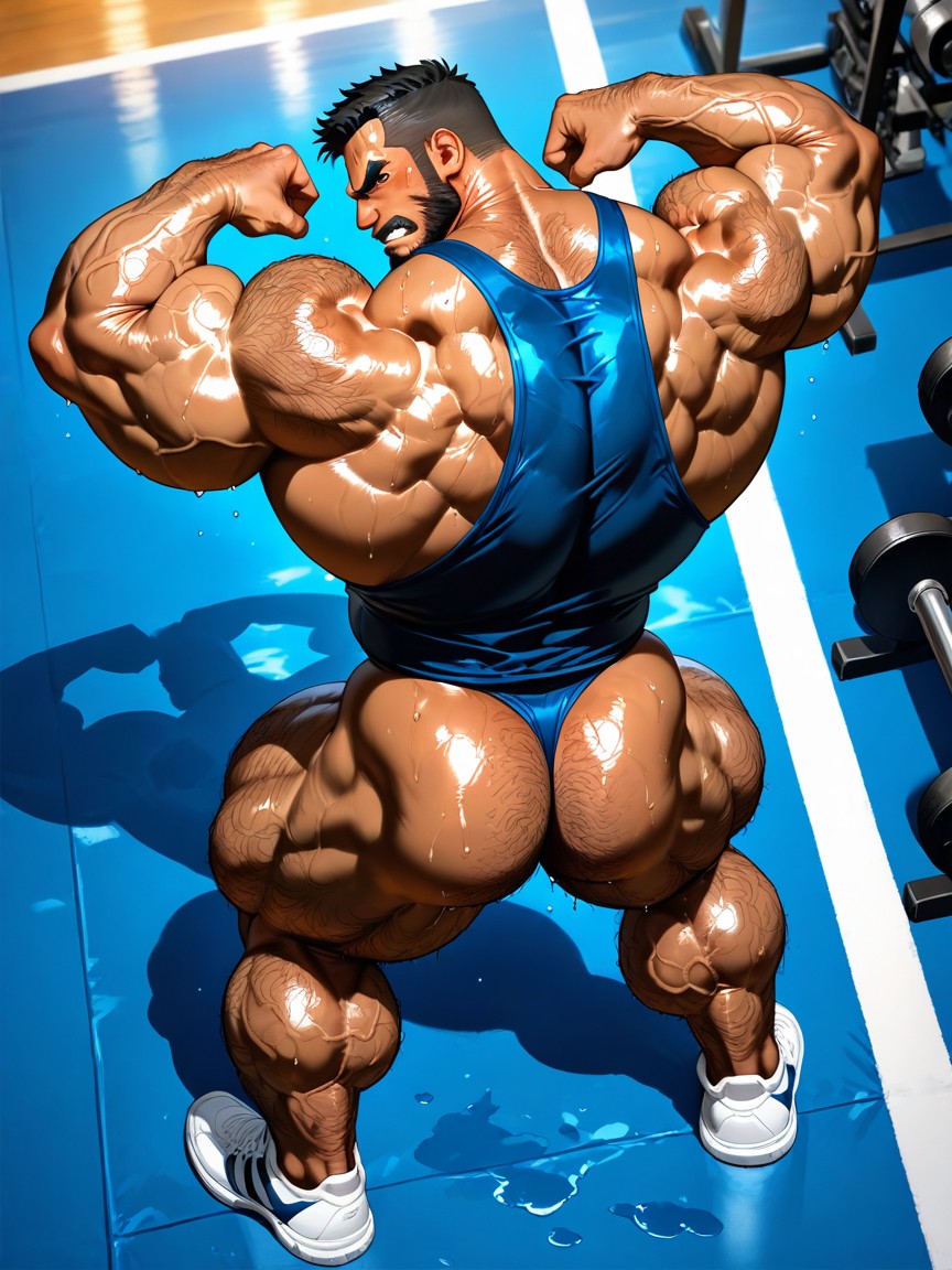 Muscular Ass, Detailed Muscles, Brown Skin AI Gay Porn
