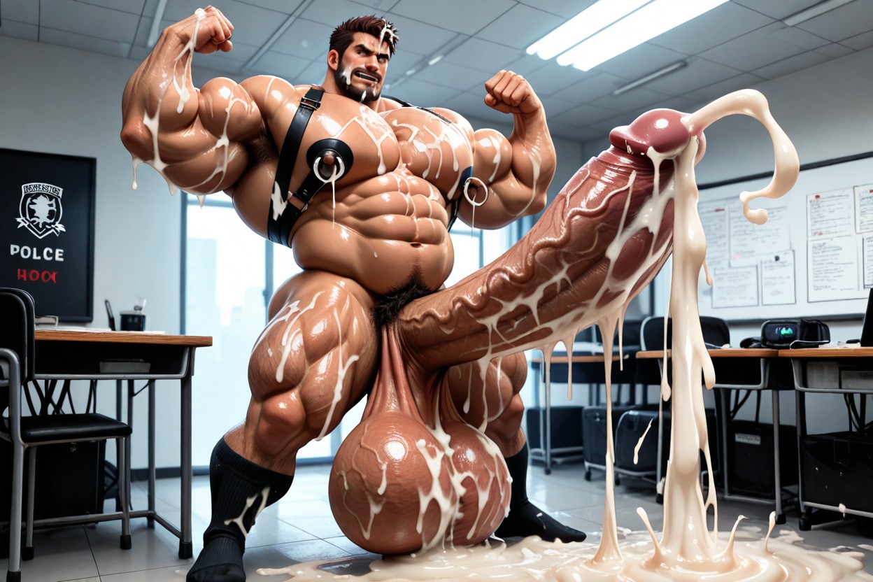 Cum Everywhere, Dick Longer And Thicker Than Leg, Hyper Cum Pornografia gay com IA