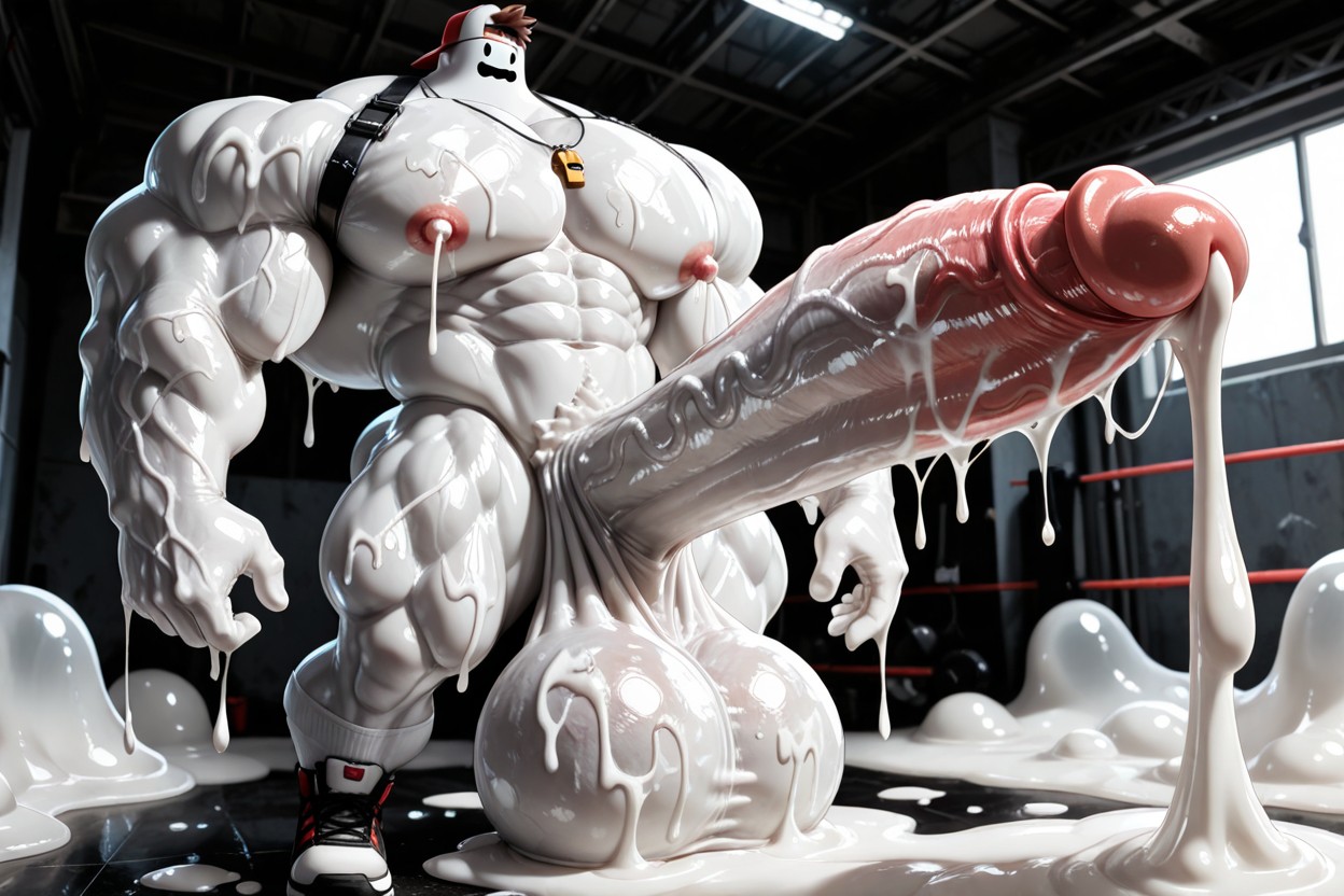 Long Strands Of White Slime, Chest Coated With White Slime, Extremely Gigantic Slime Porno gay IA