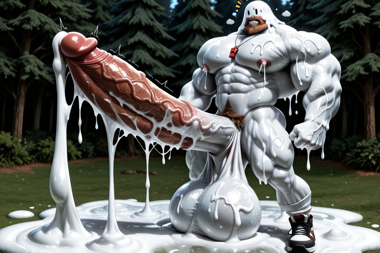 White Slime On Chest, White Slime On Face, Excessive White Slime AI Gay Porn