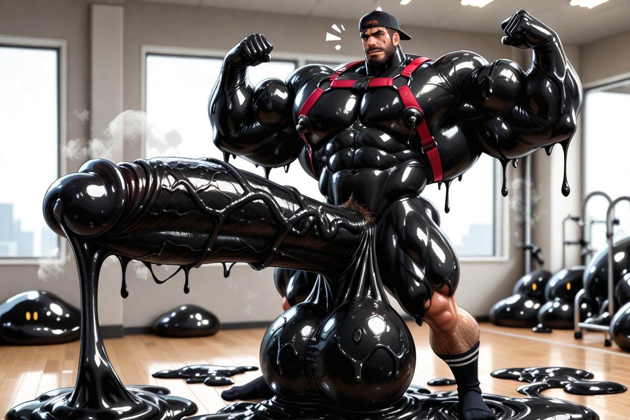 Humongous Thick Penis, Black Slime On Socks, Black Slime On Chest AI Gay Porn