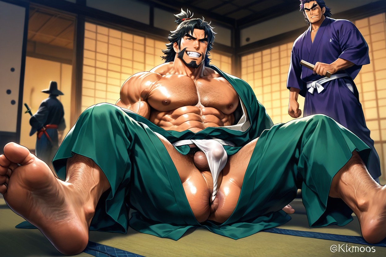 Muscular Build, Top-class, Strong Jawlines Porno gay IA