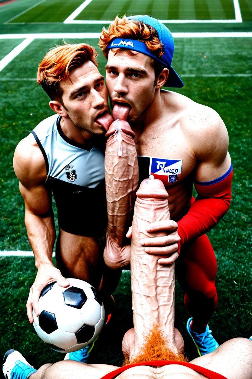 Kissing Cock, Giant Glans Directly In Front Of Open Mouth, Precum Drip Onto Face AI Gay Porn