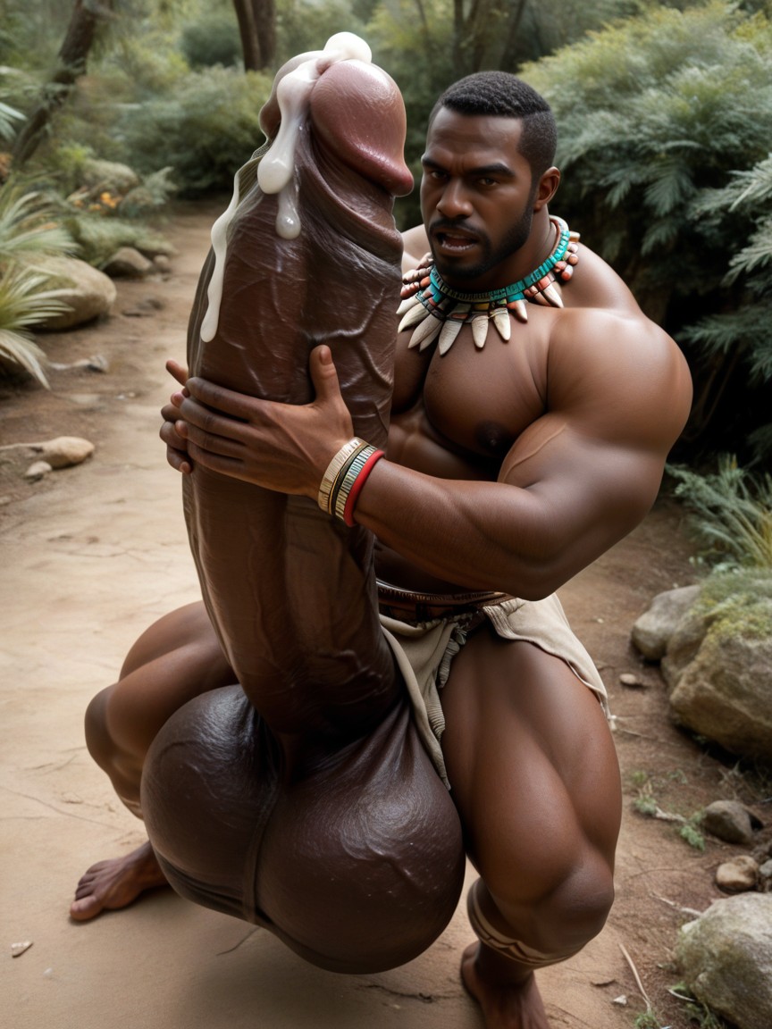 Overhead View, Cock Focus, Giant Balls Pornografia gay com IA