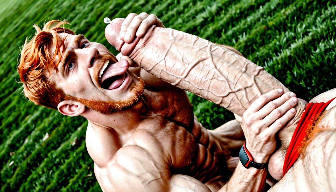 Gigantic Huge Glans Bigger Than His Head, Uncut Cock Longer And Thicker Than Arm, Gigantic Hyper Balls AI Gay Porn