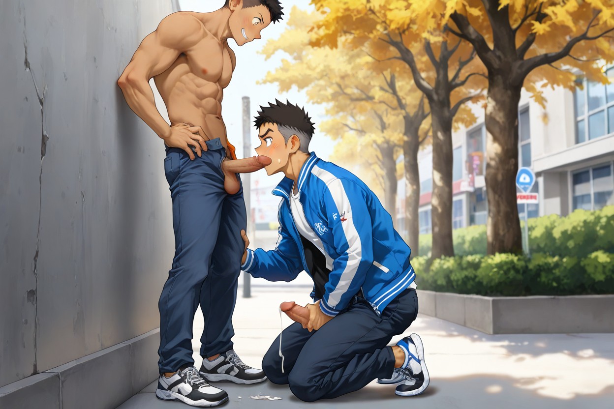 Big Penis, Multiple Males, Toned Male AI Gay Porn