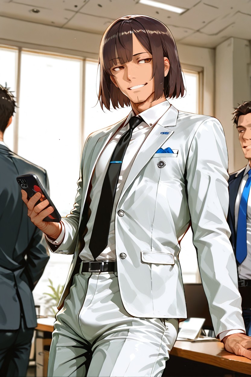 Dark Brown Hair, Shot From The Chest Up, Japanese Guy ゲイAIポルノ