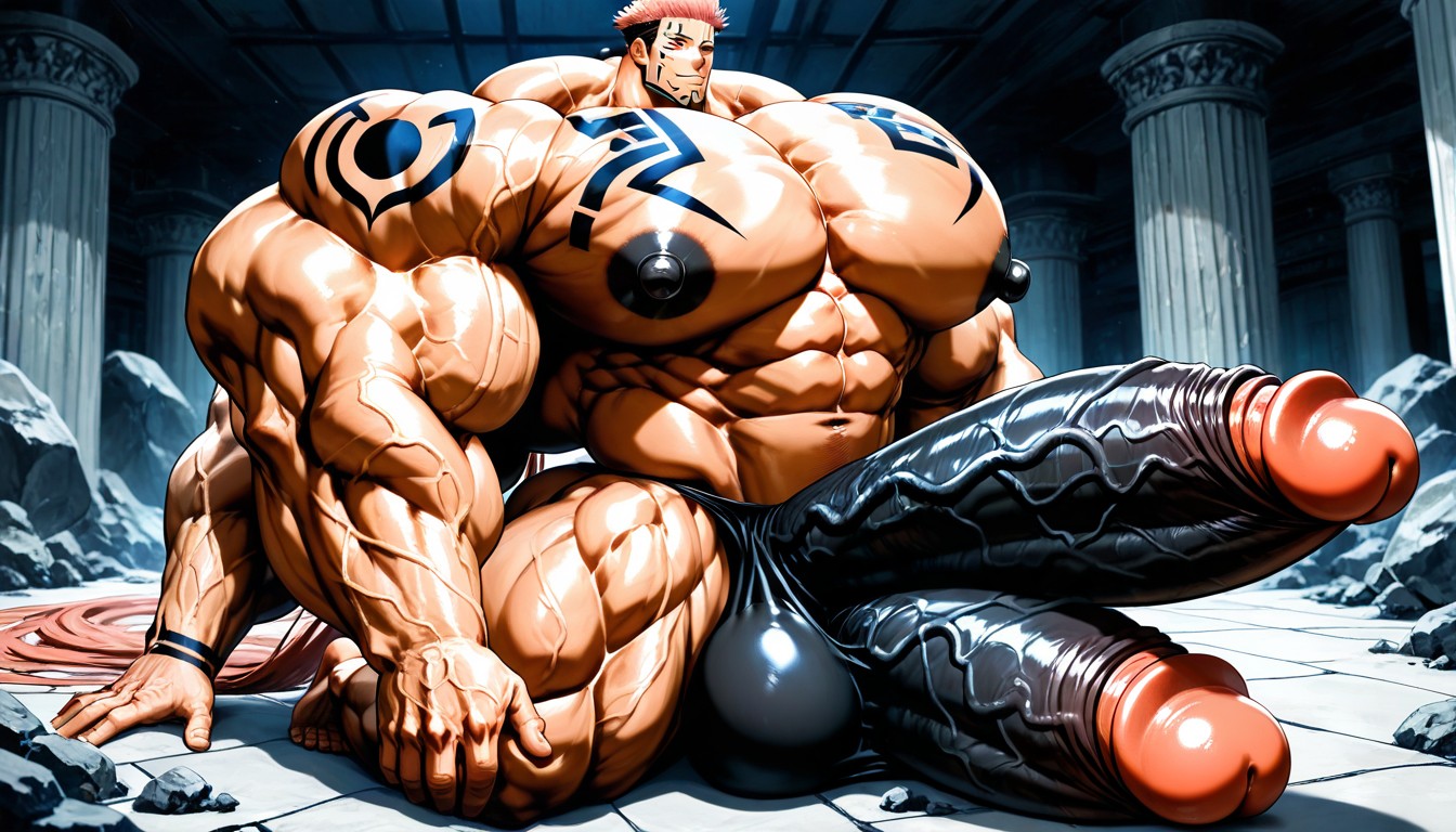 Four Arms, Mano Que Sujeta El Pene, Pene Más Grande Que El Cuerpo Porno gay IA
