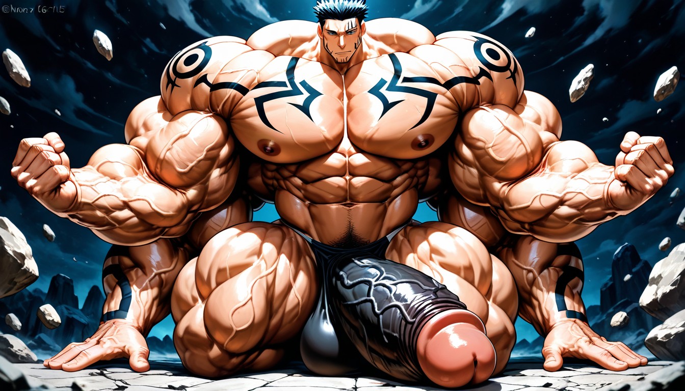 Gigantic Long Penis, Hyper Macro, Masculine AI Gay Porn