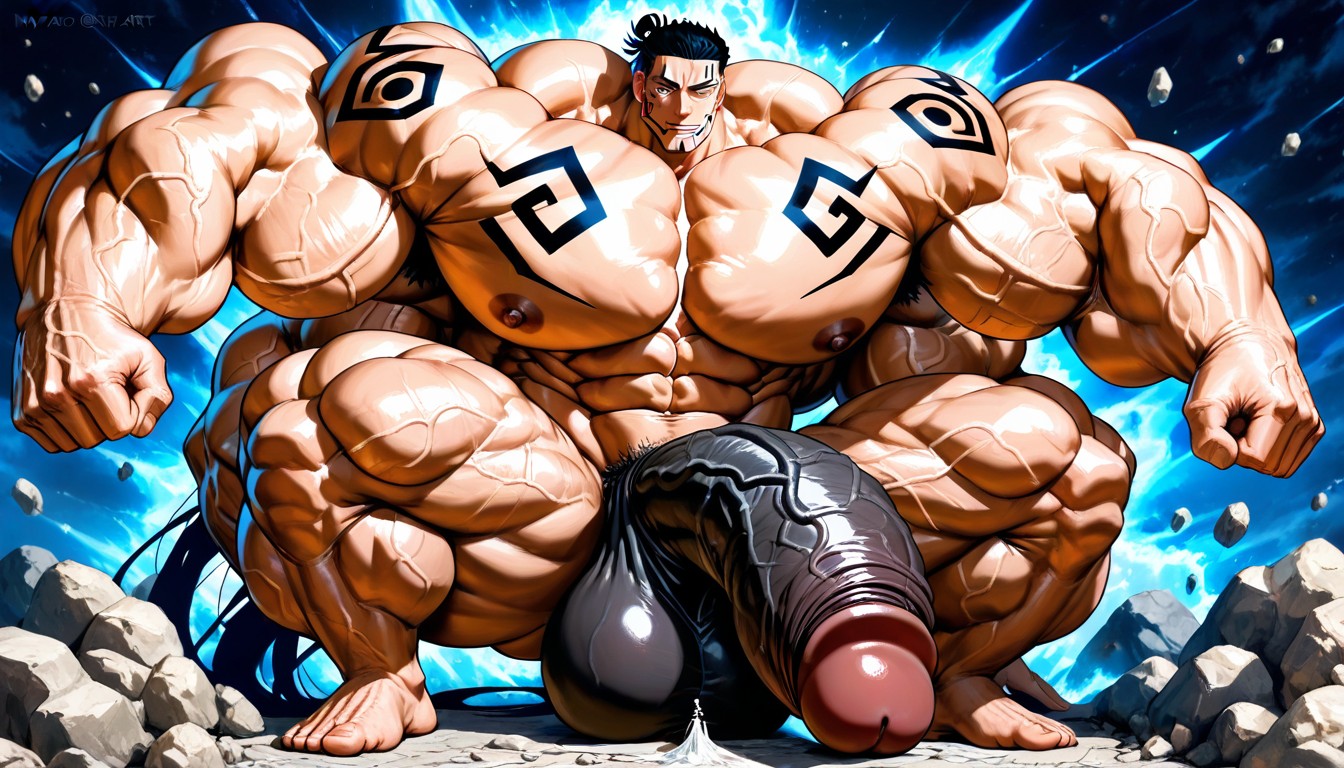 Hyper-muscular, Tattoos, Erect Up Porno gay IA