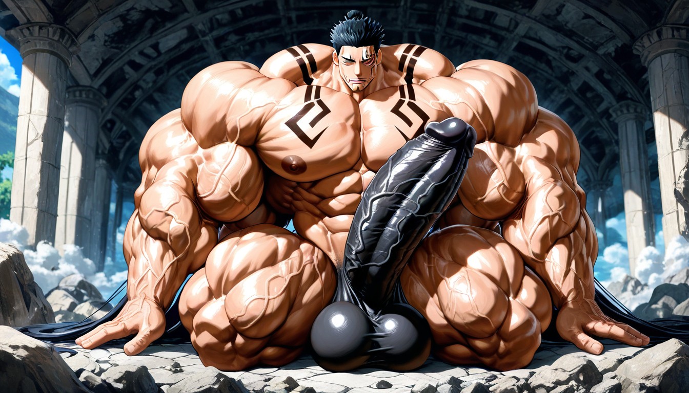 Cock Bigger Than Leg, Oversized Muscles, Sexy AI Gay Porn
