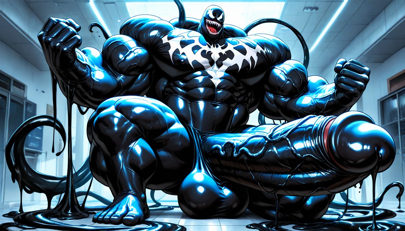 25+, Penis Bigger Then Leg, Black Goo Latex Taking Over AI Gay Porn