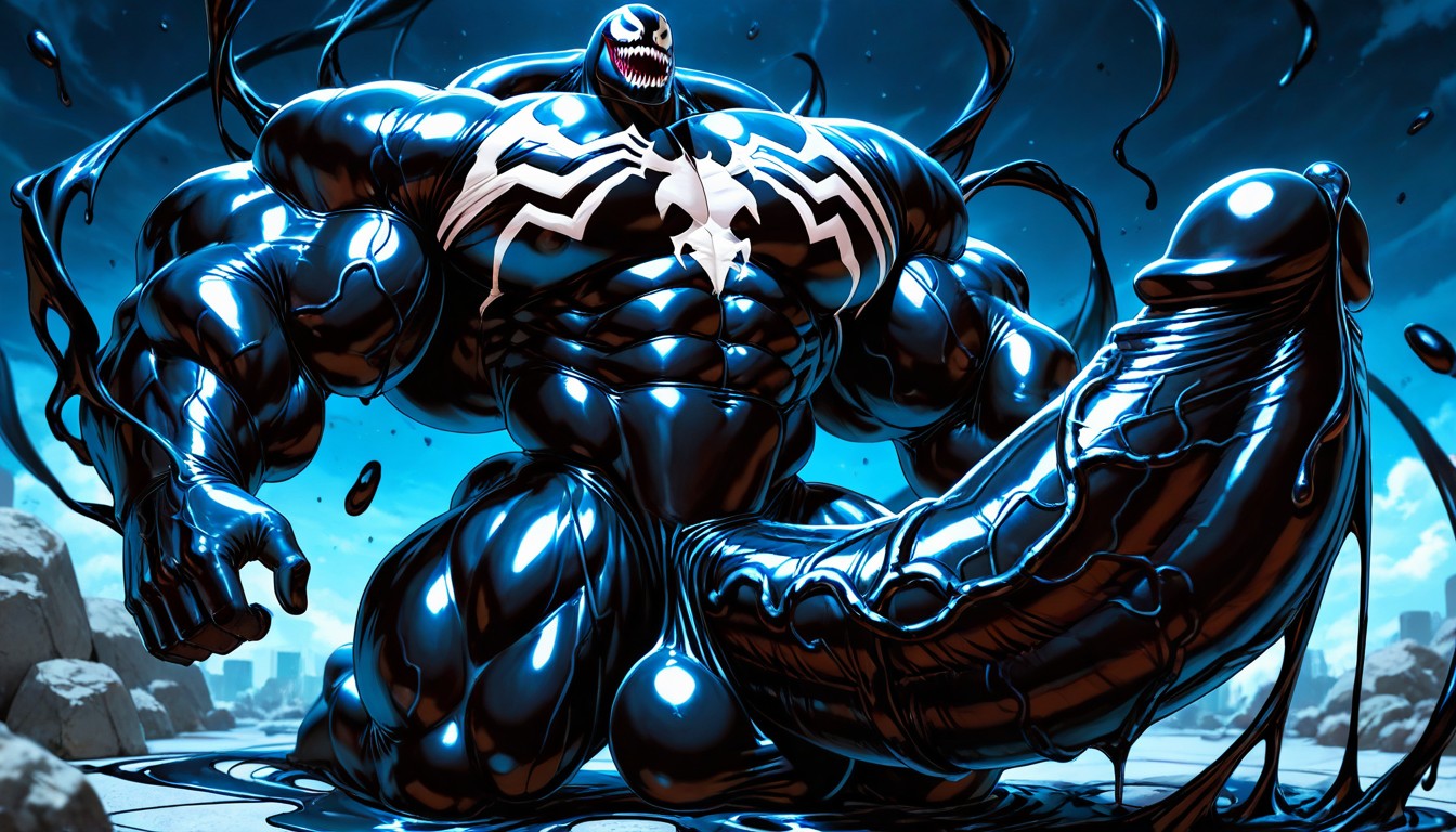 Black Goo Latex, Gigantic Long Penis, Muscular Porno gay IA
