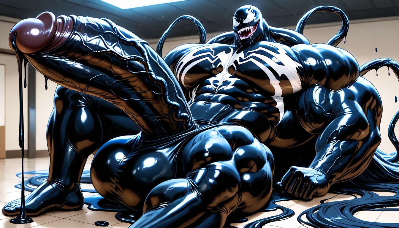 Muscular, Black Goo On Skin, Massive Cock AI Gay Porn