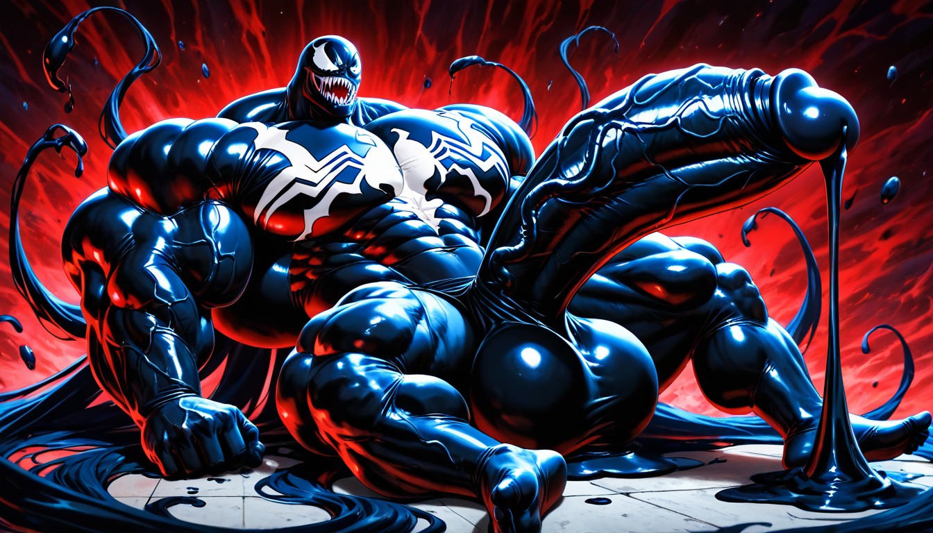Medium Ass, Black Goo Latex, Hyper Macro AI Gay Porn