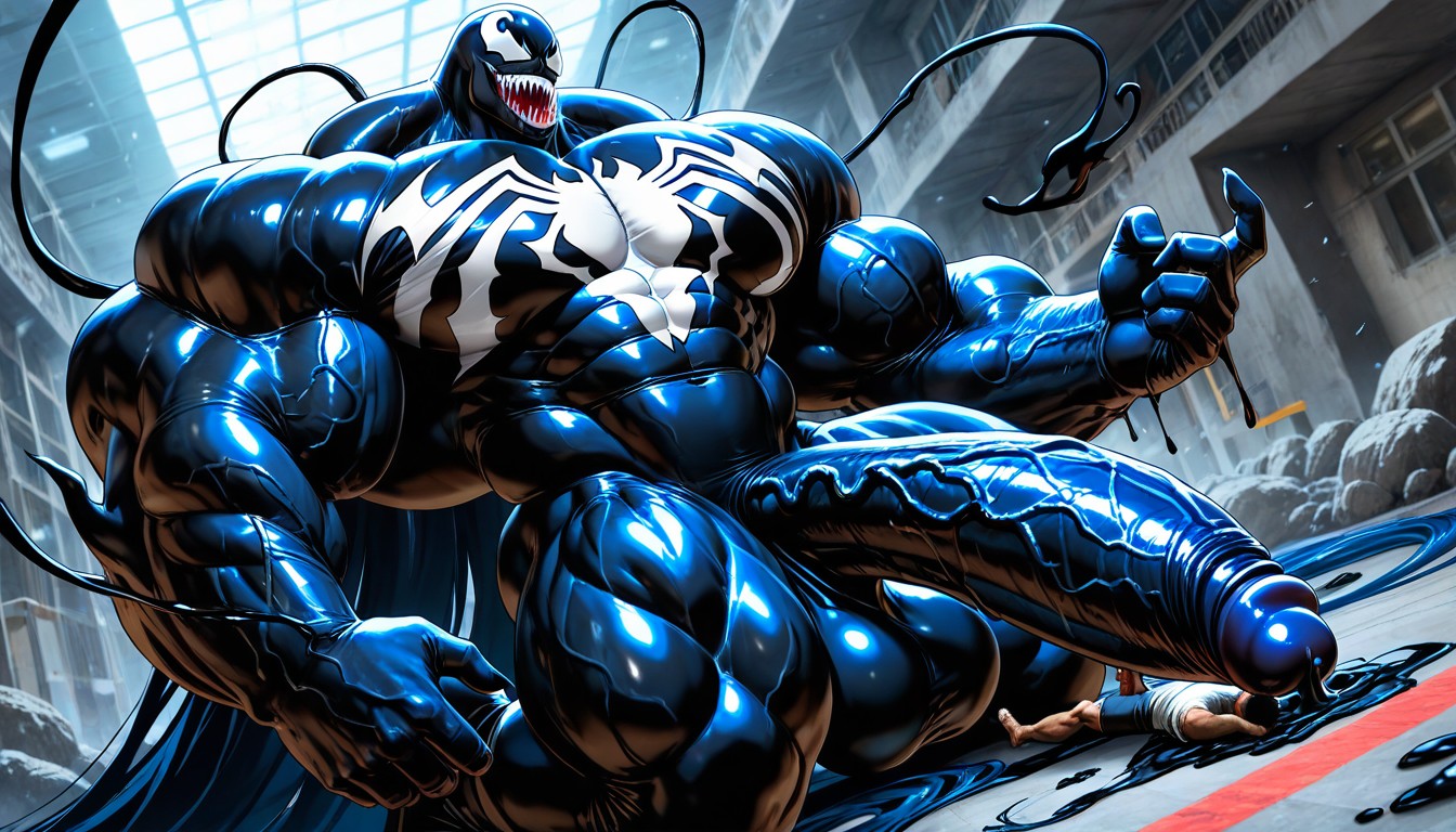 Venom, Deeply Etched Blocky Abs, Foreskin AI Gay Porn