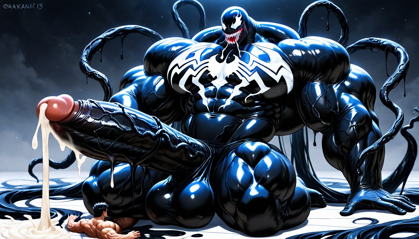 Masculine, Venom Symbiote, Colossal Muscularity AI Gay Porn