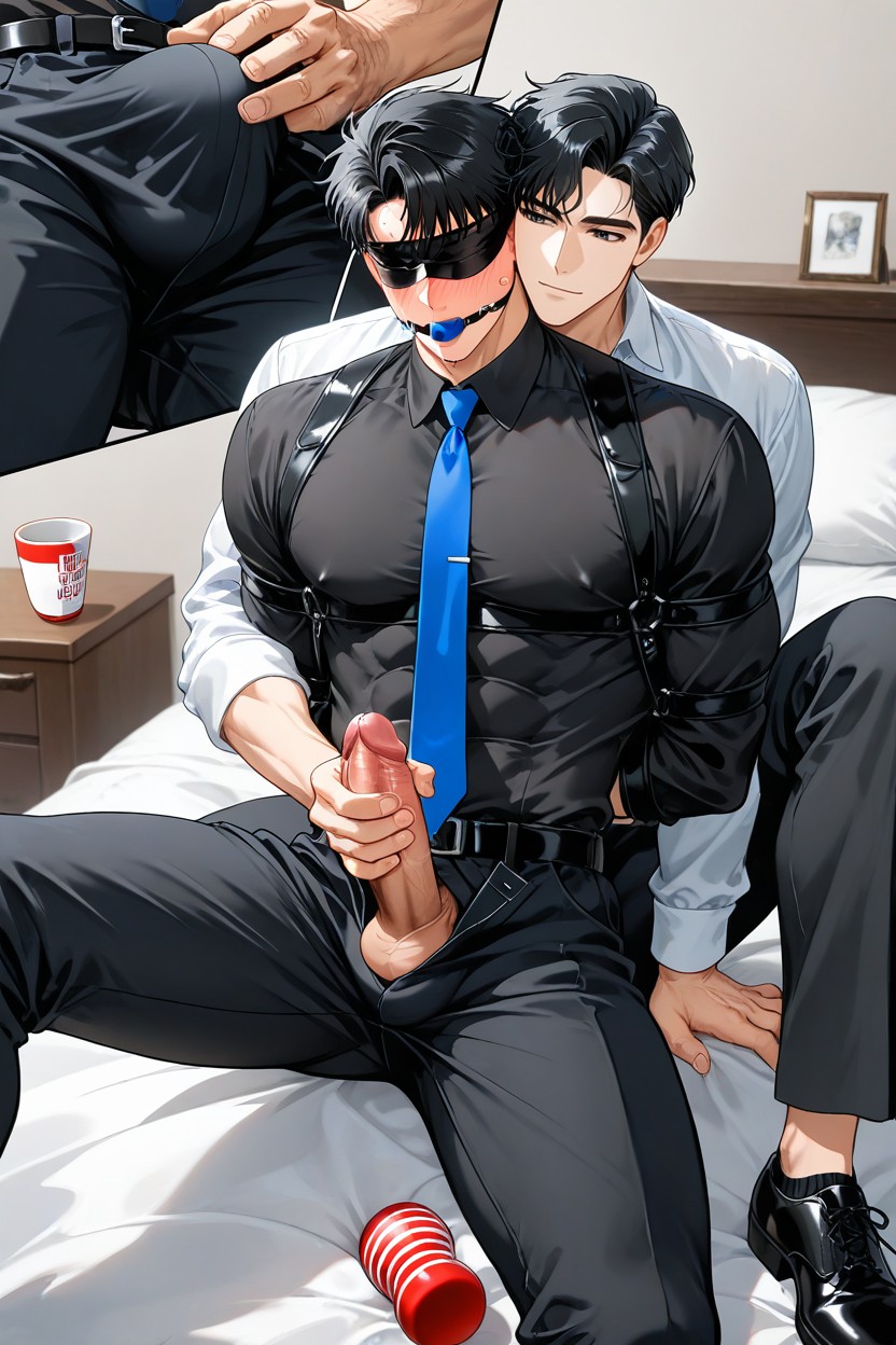 Slightly Puffy Top Of Head, Lift One Leg Onto The Bed, He Was And By A Man AI Gay Porn