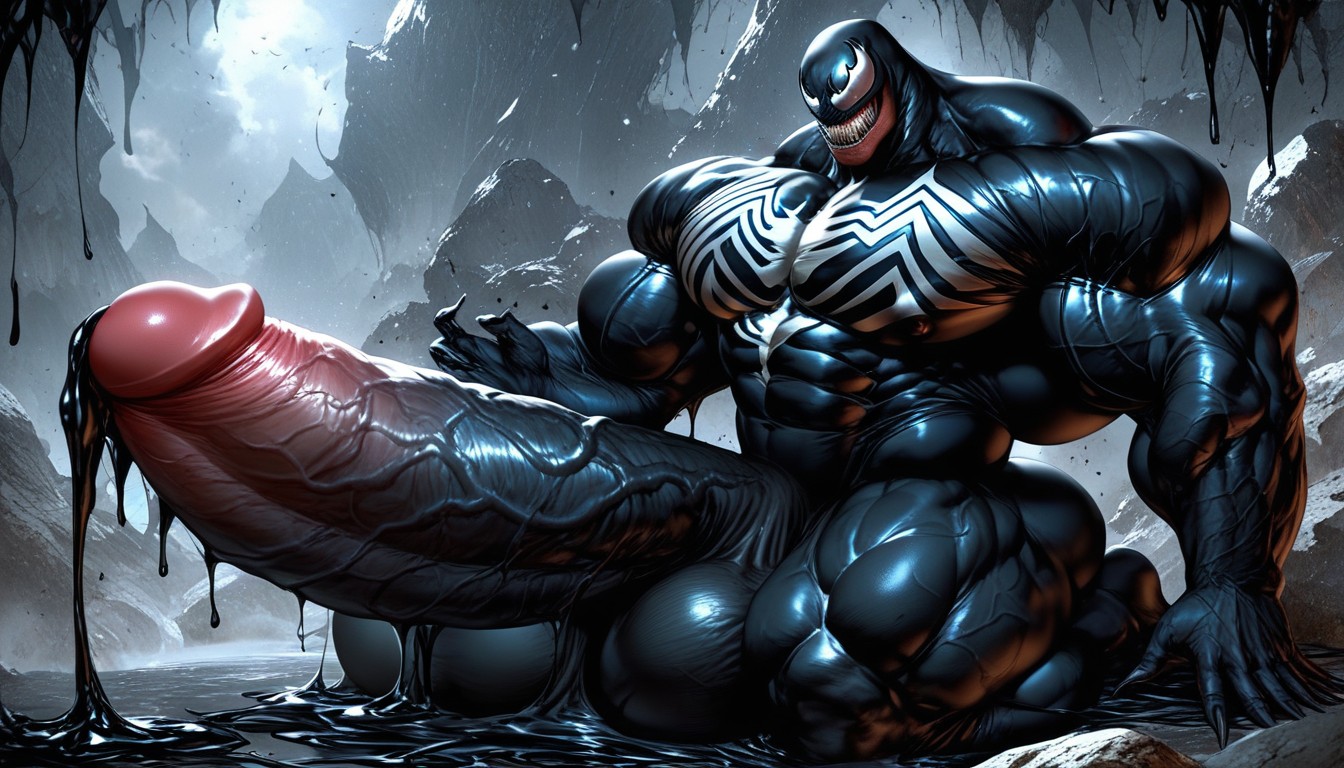 Gigantic Muscles, Deeply Etched Blocky Abs, Testicles AI Gay Porn