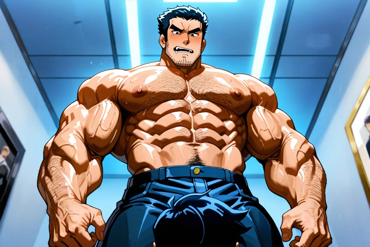 Juicy Nipples, Glossy Art, Defined Blocky Abs AI Gay Porn