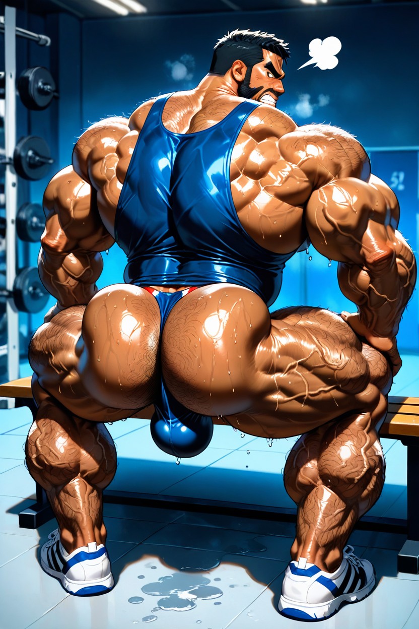 Bodybuilder, Big Lats, Hairy Body AI Gay Porn
