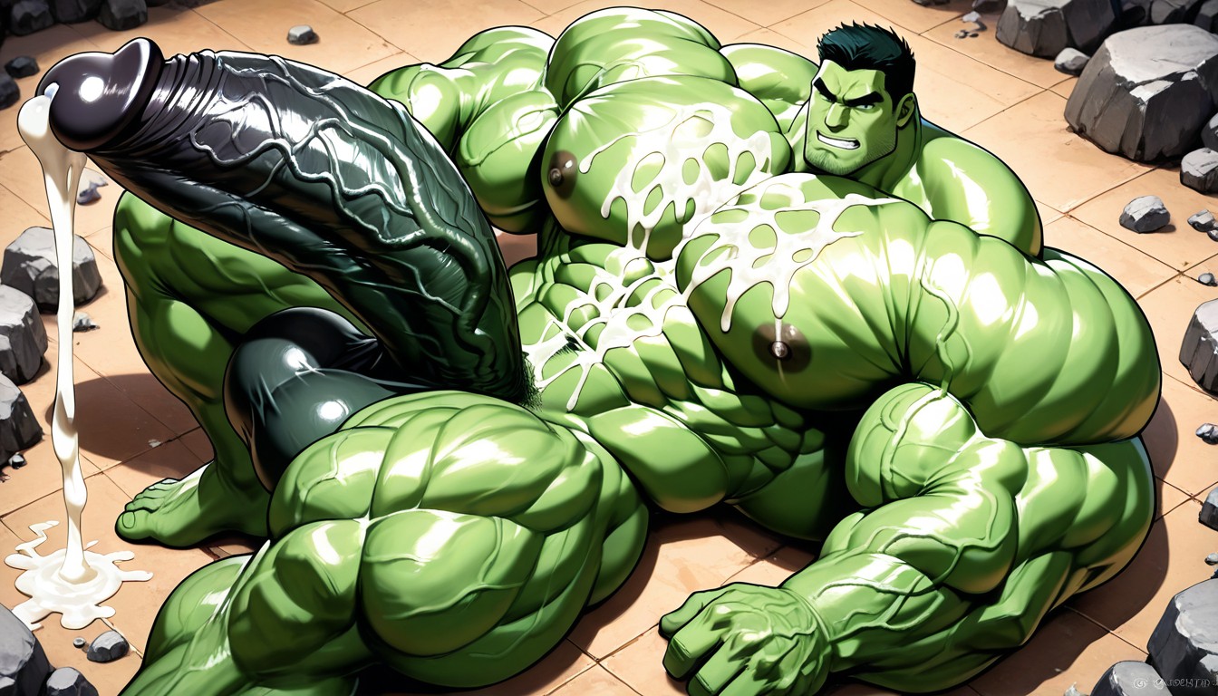 Hyper-muscular, Cock Bigger Than Leg, Sexy AI Gay Porn